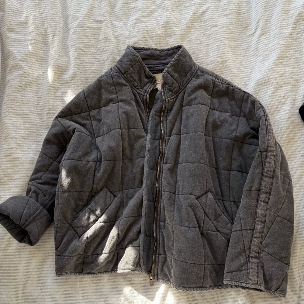 chelsea & violet quilted jacket, dark gray size L